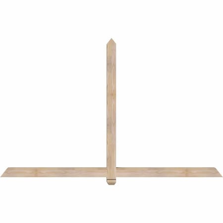 Ekena Millwork Eugene Smooth Timber Gable Bracket, Douglas Fir, 84"W x 53"H x 3 1/2"D x 3 1/2"F, 15/12 Pitch GBW084X53X0404EUG00SDF